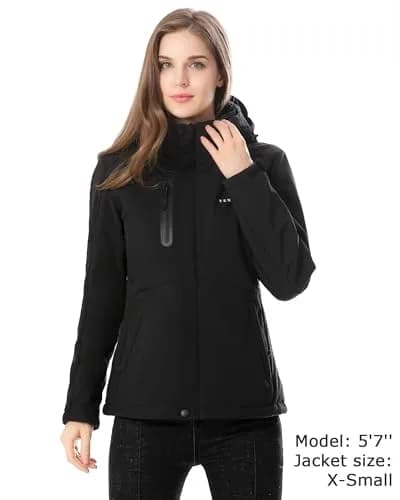 Venustas Women's Waterproof Heated Jacket with Battery & Detachable Hood | Instant Warmth & Long Runtime thumbnail 2