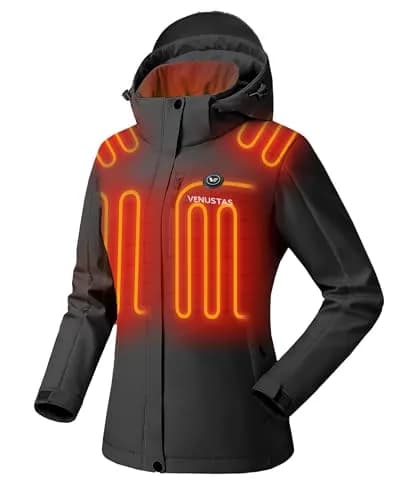 Venustas Women's Waterproof Heated Jacket with Battery & Detachable Hood | 10H Runtime, Windproof & Waterproof thumbnail 1