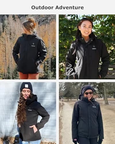 Venustas Women's Waterproof Heated Jacket with Battery & Detachable Hood | 10H Runtime, Windproof & Waterproof thumbnail 6