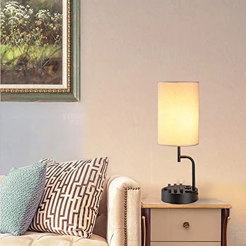 Dreamholder Modern Desk Lamp with 3 USB Ports & AC Outlet | Bedside & Office Lighting (Pack of 2) thumbnail 9