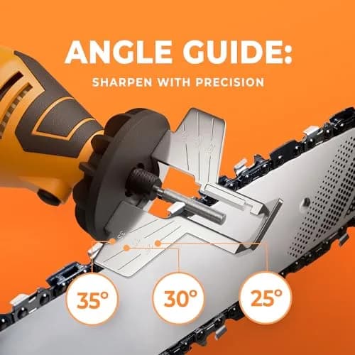 Sharp Pebble Electric Chainsaw Sharpener Kit 120V | 4 File Sizes, Angle Guide, Wrench & eBook thumbnail 4