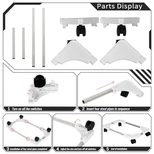 Liitrton Adjustable PC Stand for Most Towers | 360° Rotating, Non-slip, White thumbnail 7