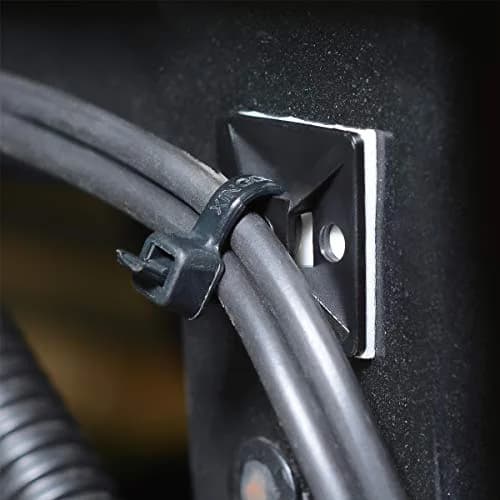 XHF Black Cable Tie Mounts with Zip Ties & Screws | 100pcs Mounts, 100pcs 8" Zip Ties, 100pcs Screws thumbnail 4