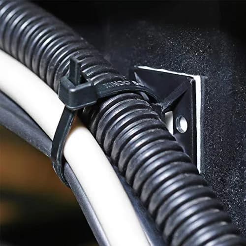 XHF Black Cable Tie Mounts with Zip Ties & Screws | 100pcs Mounts, 100pcs 8" Zip Ties, 100pcs Screws thumbnail 5
