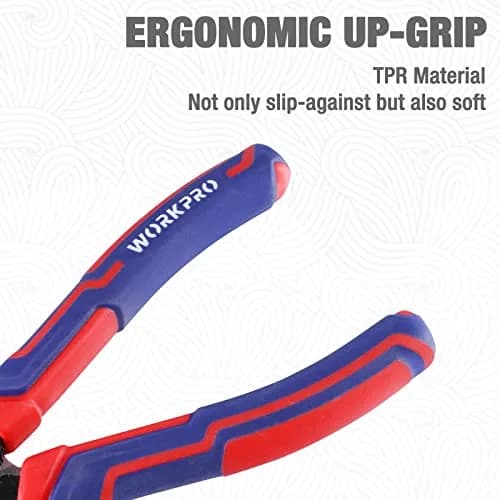 WORKPRO Premium 8” Needle Nose Pliers | Heavy-Duty CRV Steel, Soft Grip, Wire Cutter (8 inch) | Precision Long Nose Pliers thumbnail 5
