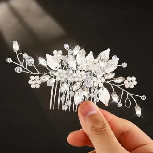 JEAIRTS Bridal Pearl Hair Comb | Elegant Wedding Hair Accessory for Women thumbnail 1