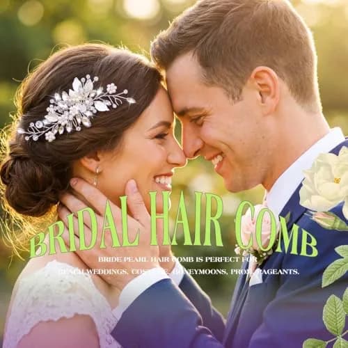 JEAIRTS Bridal Pearl Hair Comb | Elegant Wedding Hair Accessory for Women thumbnail 6