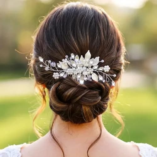 JEAIRTS Bridal Pearl Hair Comb | Elegant Wedding Hair Accessory for Women thumbnail 2