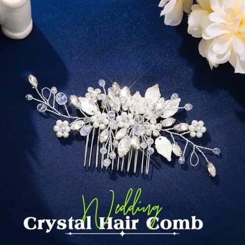 JEAIRTS Bridal Pearl Hair Comb | Elegant Wedding Hair Accessory for Women thumbnail 3