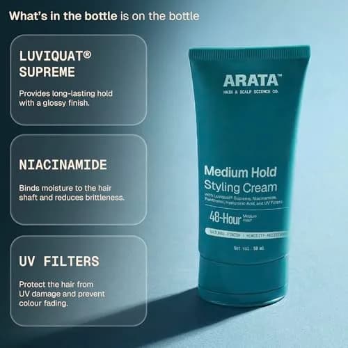 Arata Natural Styling & Hold Hair Cream 50ml (1.7 Fl Oz) | Soft-Hold Matte Look, Vegan & Cruelty-Free thumbnail 5
