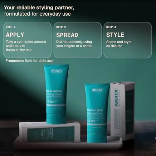 Arata Natural Styling & Hold Hair Cream 50ml (1.7 Fl Oz) | Soft-Hold Matte Look, Vegan & Cruelty-Free thumbnail 6