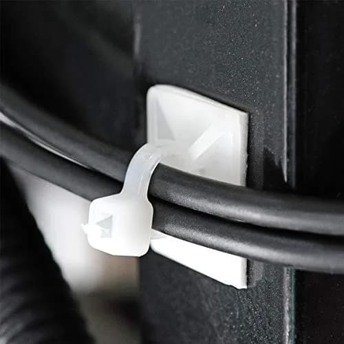 XHF White 100pcs Cable Tie Mounts with 8" Ties | Strong Adhesive Cable Management for Home & Office thumbnail 3