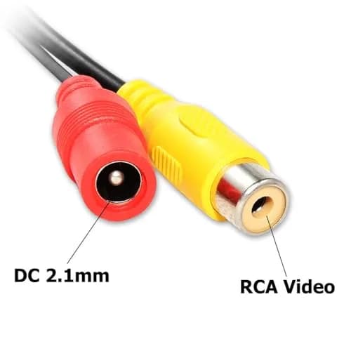 EWAY M12 4-Pin to RCA Video AV DC Female Connector Wire 38cm (14.9 inch) | Car Backup Camera Adapter Cable thumbnail 4