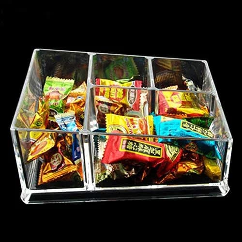 Yakri Acrylic Tea Bags Caddy Organizer, 4 Compartments | Elegant Acrylic Storage for Tea & Coffee (19.5x14.4x8.5cm) thumbnail 4