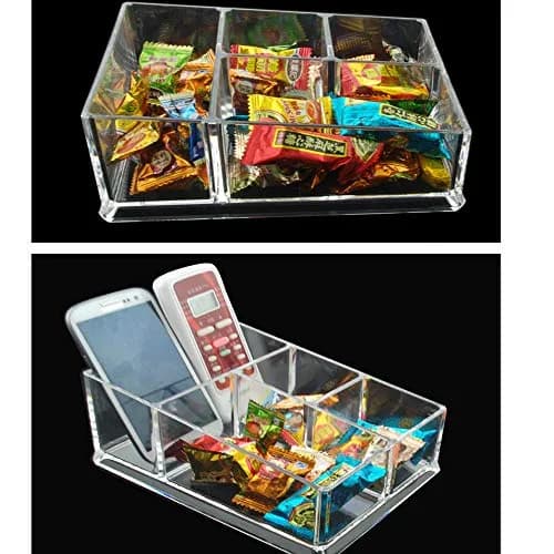 Yakri Acrylic Tea Bags Caddy Organizer, 4 Compartments | Elegant Acrylic Storage for Tea & Coffee (19.5x14.4x8.5cm) thumbnail 8