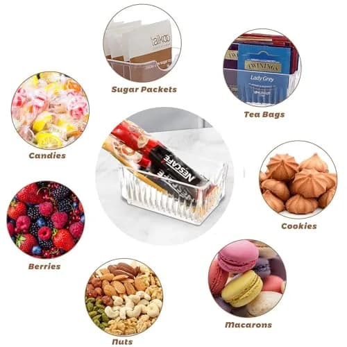 Yakri Acrylic Tea Bags Caddy Organizer, Small Packets, Sweeteners | Elegant Acrylic Chest for Tea & Coffee Storage thumbnail 9