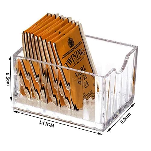 Yakri Acrylic Tea Bags Caddy Organizer, Small Packets, Sweeteners | Elegant Acrylic Chest for Tea & Coffee Storage thumbnail 2