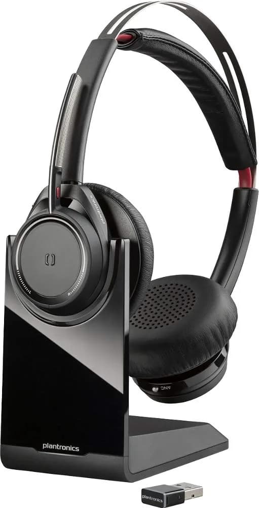 PLT Voyager Focus UC Headset | Active Noise Cancelling, Bluetooth, Over Ear, 2-Year Warranty