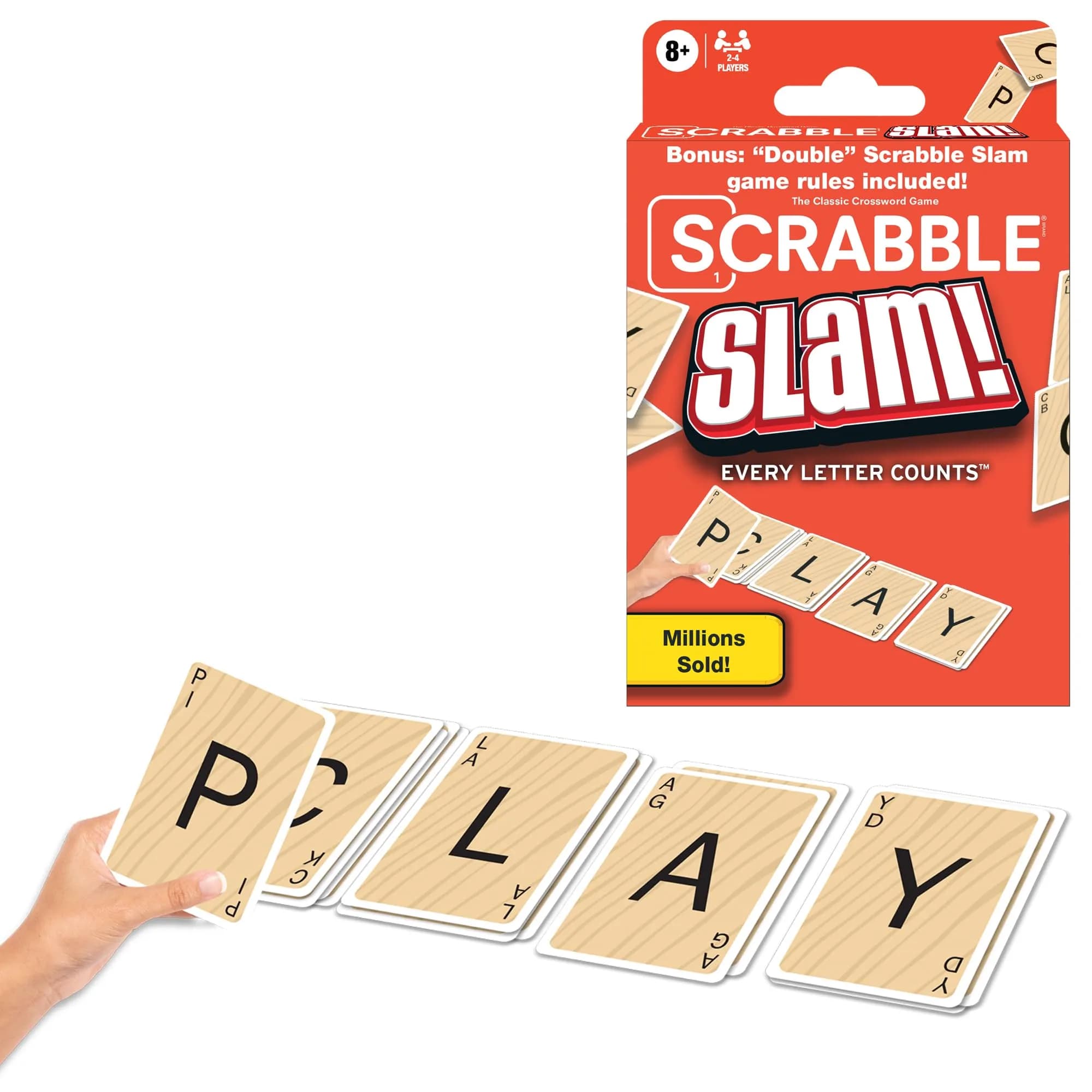 Winning Moves Scrabble Slam, Fast Paced Card Game Version of Scrabble | Quick, Family-Friendly Word Race (70-120 chars) - main product image