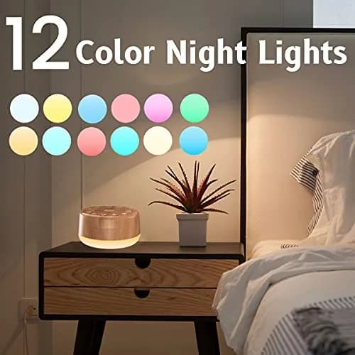 Easysleep White Noise Machine with 25 Sounds & 12 Color Night Lights | 100-240V Compatible thumbnail 4