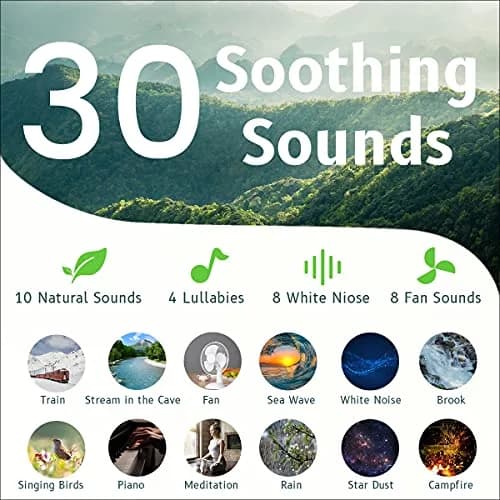 Easysleep White Noise Machine with 25 Sounds & 12 Color Night Lights | 100-240V Compatible thumbnail 2