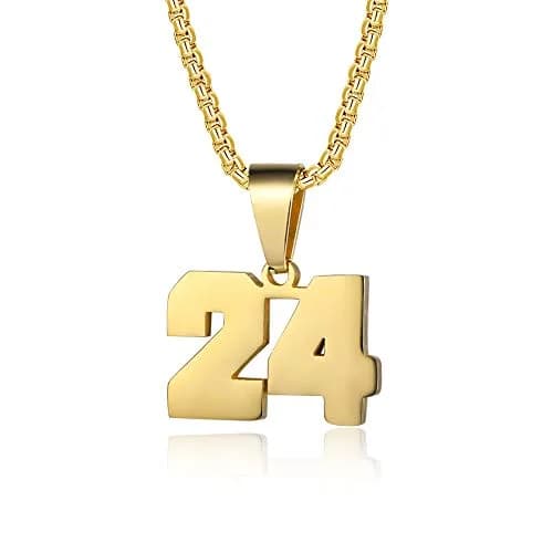 Susook Number Necklaces 18K Gold Plated Stainless Steel Pendant | Personalized Initial & Number Jewelry for Men Women thumbnail 1