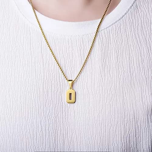 Susook Number Necklaces 18K Gold Plated Stainless Steel Pendant | Personalized Initial & Number Jewelry for Men Women thumbnail 2