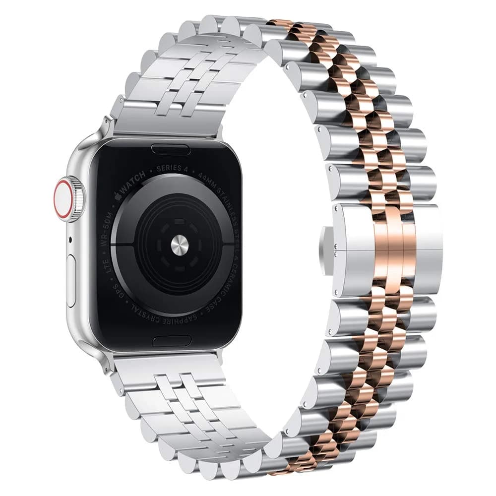 baozai Silver/Rose Gold Stainless Steel Watch Band for Apple Watch 42mm Series 11/10/41mm/40mm/38mm - view 2