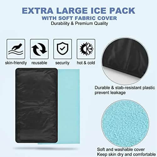 Tutmyrea Gel Soft Flexible Ice Packs for Injuries | Extra Large 12x21 Inch Cold Pack for Back & Body Relief thumbnail 3