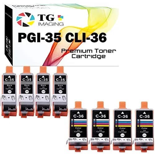 TG Imaging PGI35 CLI36 Ink Cartridge Compatible with Canon 35 36 Ink 8-Pack | High Page Yield for PIXMA Printers thumbnail 1