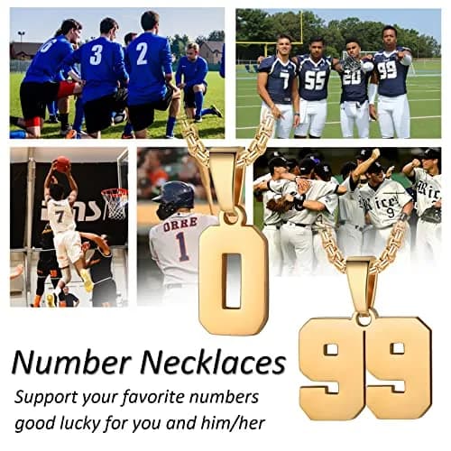 Susook Number Necklaces 18K Gold Plated Stainless Steel Pendant | Personalized Initial & Number Jewelry (2) thumbnail 5