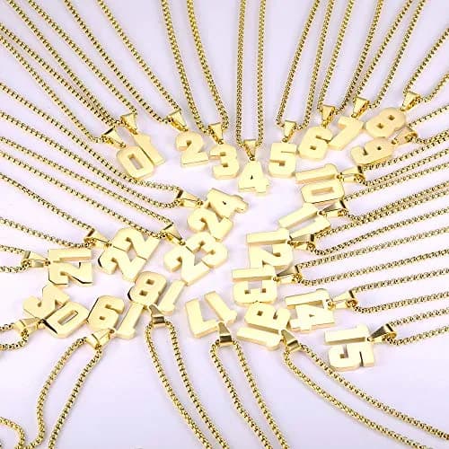 Susook Number Necklaces 18K Gold Plated Stainless Steel Pendant | Personalized Initial & Number Jewelry (2) thumbnail 3