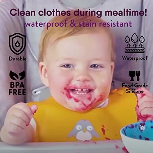 NatureBond Waterproof Baby Bibs Set of 2 with Pouch | Cotton Candy Pink & Macaron Lavender, 2-Pack thumbnail 5