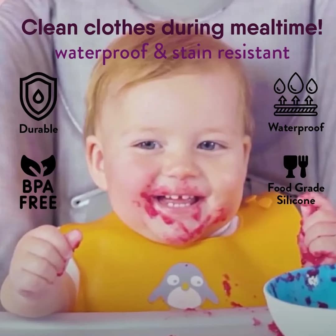 NatureBond Waterproof Baby Bibs Set of 2 with Pouch | Cotton Candy Pink & Macaron Lavender, 2-Pack - view 5