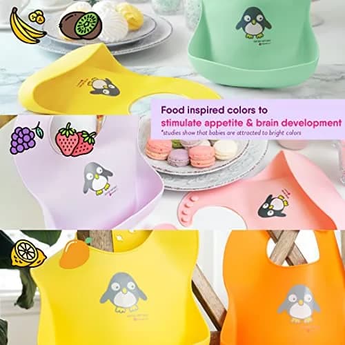 NatureBond Waterproof Baby Bibs Set of 2 with Pouch | Cotton Candy Pink & Macaron Lavender, 2-Pack thumbnail 6