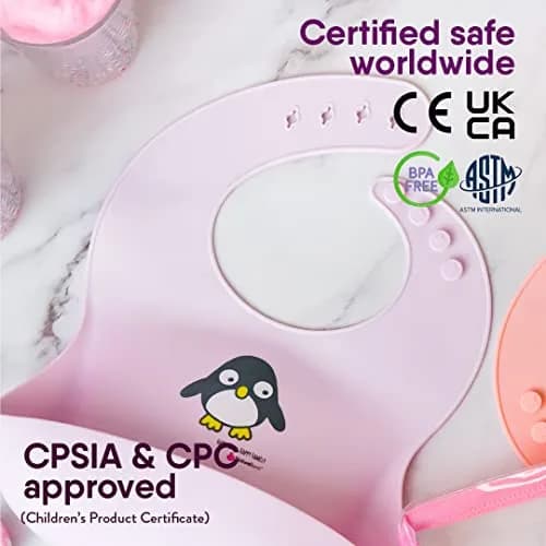 NatureBond Waterproof Baby Bibs Set of 2 with Pouch | Cotton Candy Pink & Macaron Lavender, 2-Pack thumbnail 2