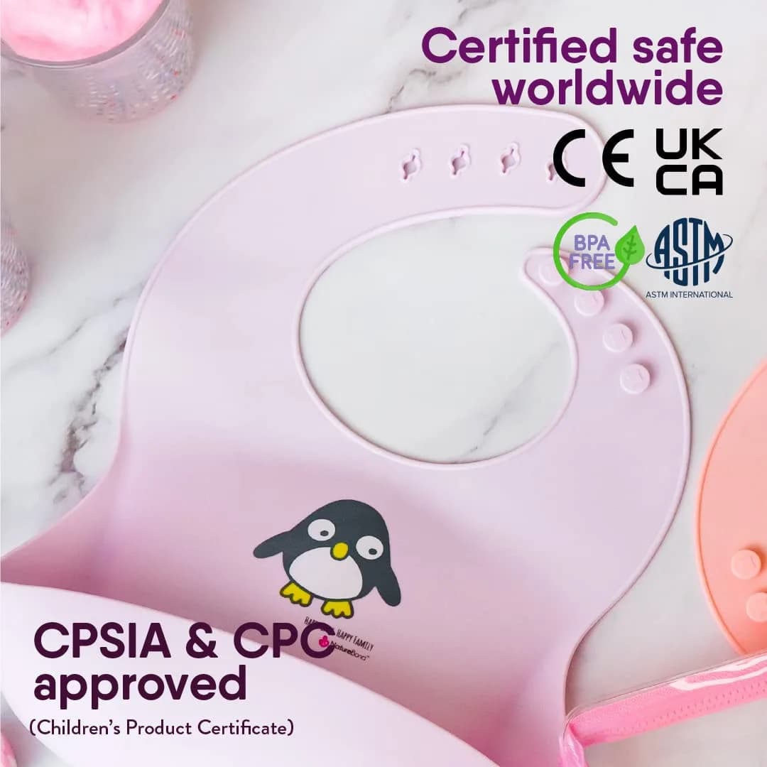 NatureBond Waterproof Baby Bibs Set of 2 with Pouch | Cotton Candy Pink & Macaron Lavender, 2-Pack - view 2