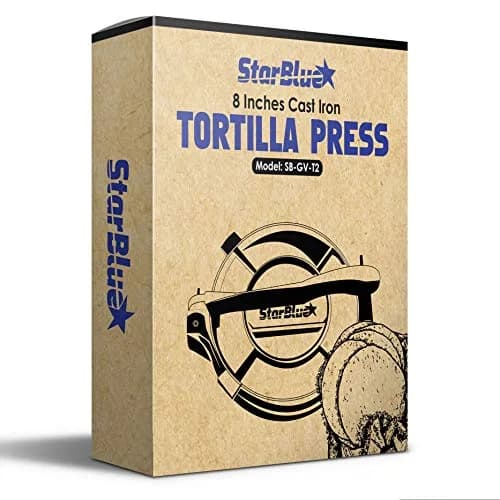StarBlue 8 Inch Cast Iron Tortilla Press | Heavy Duty Roti Maker Tool thumbnail 7