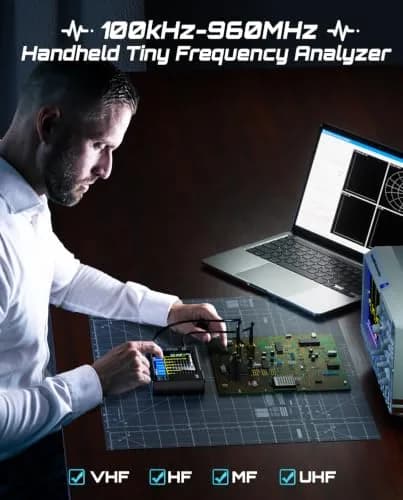 Seesii TinySA Spectrum Analyzer 0.1-960MHz | Portable RF Measurement & Signal Generator thumbnail 3