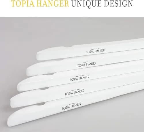TOPIA HANGER Wooden Hangers 18 Pack | Premium Bride Hanger for Wedding Dress, White Wood Suit Coat Hanger with 360°Swivel White Hook thumbnail 7