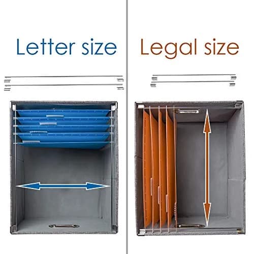 PRANDOM Decorative Linen File Organizer Box with Lid, 39L (17x14x11.2 inch) | Collapsible & Stackable for Letter/Legal Size Files thumbnail 6