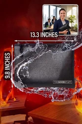 The Good Stuff Fireproof Document Pouch 25cm x 36cm (10"x13") | Protects Cash, Passports, Documents from Fire & Water thumbnail 2