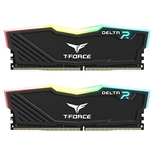 TEAMGROUP T-Force Delta RGB DDR4 16GB (2x8GB) 3600MHz CL18 Desktop Gaming Memory Module Ram Black | 16GB (2x8GB) 3600MHz CL18 thumbnail 1
