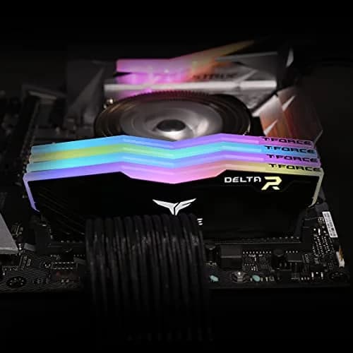TEAMGROUP T-Force Delta RGB DDR4 16GB (2x8GB) 3600MHz CL18 Desktop Gaming Memory Module Ram Black | 16GB (2x8GB) 3600MHz CL18 thumbnail 4