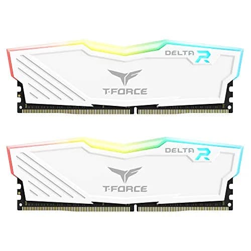 TEAMGROUP T-Force Delta RGB DDR4 16GB (2x8GB) 3600MHz CL18 White Desktop Gaming Memory Module Ram TF4D416G3600HC18JDC01 | High-Speed RAM for Gaming PCs thumbnail 1