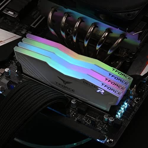 TEAMGROUP T-Force Delta RGB DDR4 16GB (2x8GB) 3600MHz CL18 White Desktop Gaming Memory Module Ram TF4D416G3600HC18JDC01 | High-Speed RAM for Gaming PCs thumbnail 2