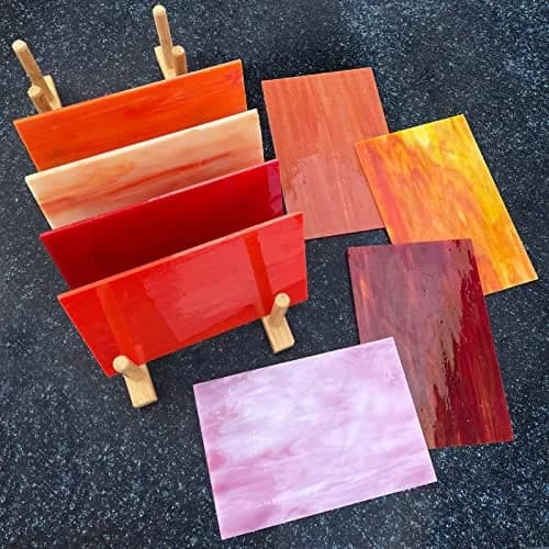 LITMIND Red Stained Glass Sheets Variety Pack 10.16cm x 15.24cm (4 x 6 inches) | 8 Sheets for Mosaic Art Projects thumbnail 4