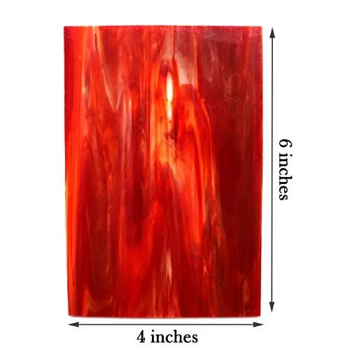LITMIND Red Stained Glass Sheets Variety Pack 10.16cm x 15.24cm (4 x 6 inches) | 8 Sheets for Mosaic Art Projects thumbnail 7