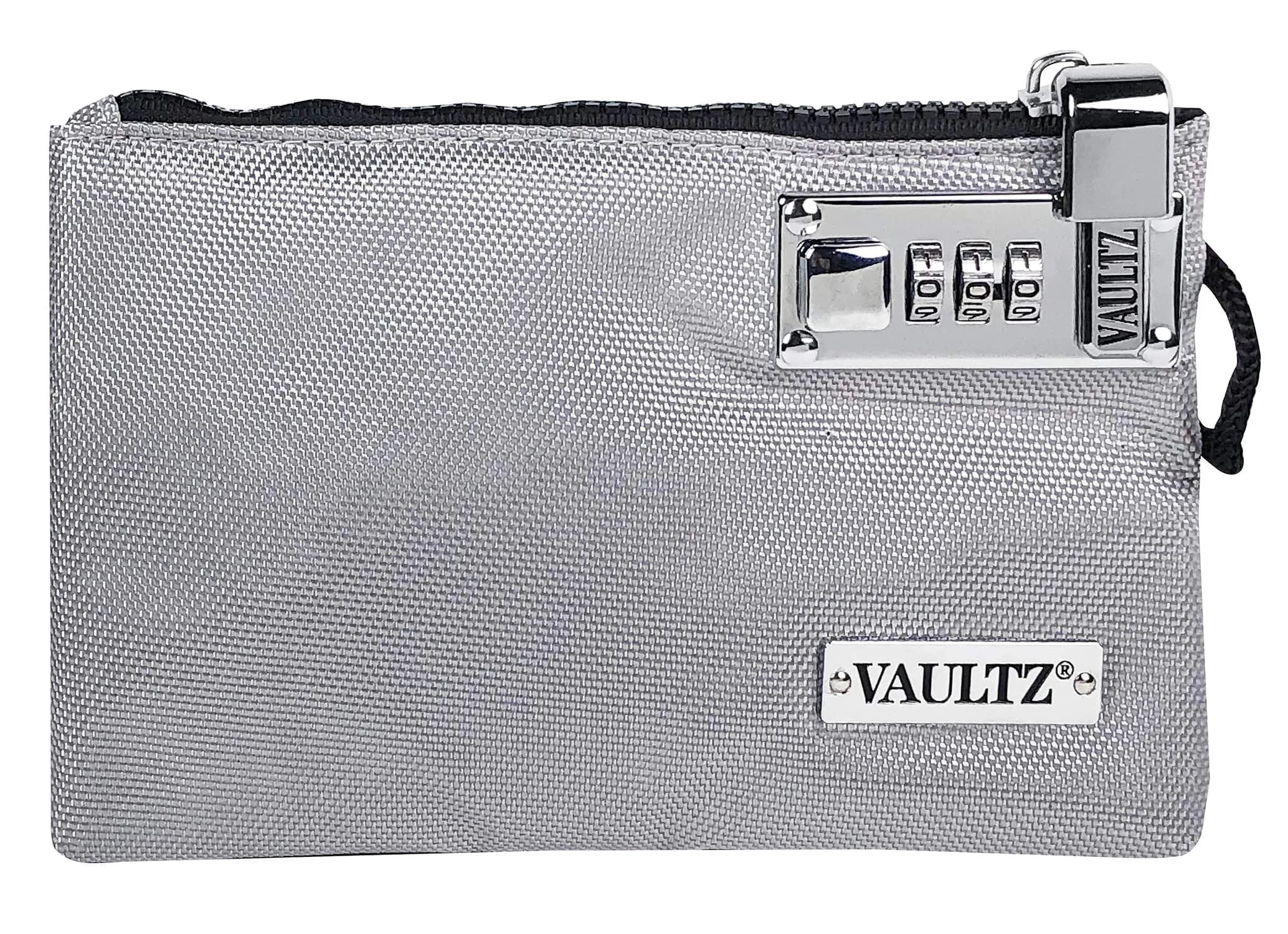 Vaultz Gray Locking Accessories Pouch, 5x8 Inches - Secure Zippered Storage with Patented Lock - main product image