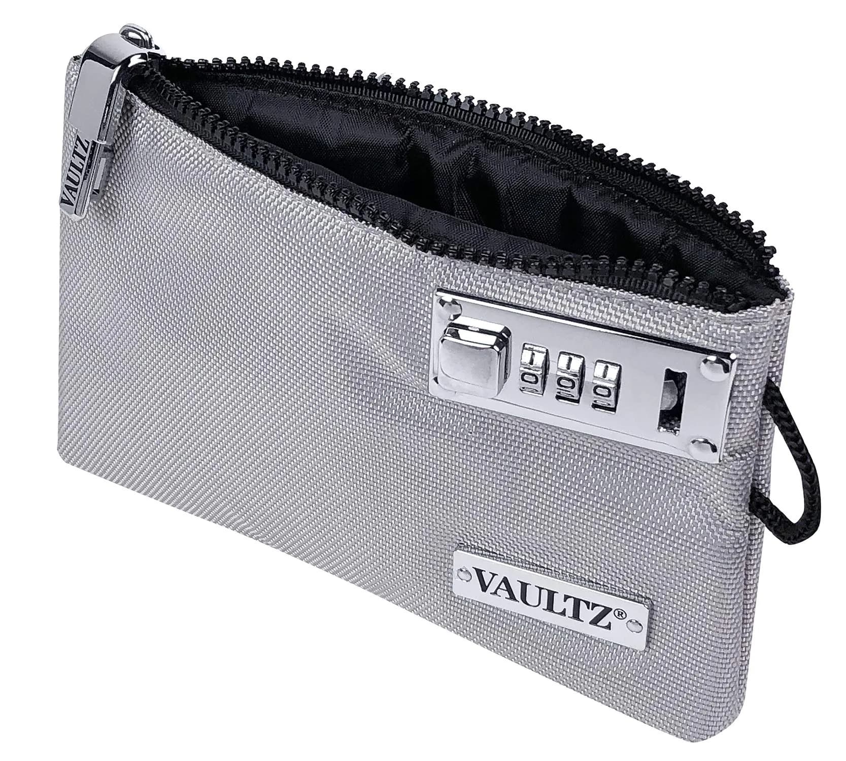 Vaultz Gray Locking Accessories Pouch, 5x8 Inches - Secure Zippered Storage with Patented Lock - view 3